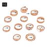 12Pcs Set Flower Star Knuckle Ring Gold Plated Rings Boho Gold Plated Link Chain Crystal Rose for Woman