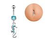 14G Bellybutton Ring Navel Piercing with Dangling Sea Horse