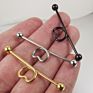 14G Stainless Steel Heart Love Industrial Barbell Punk Body Jewelry