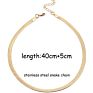 14K Gold/Silver Plated Adjustable Flat Snake Chain Herringbone Choker Necklace Simple Dainty Jewelry for Women
