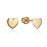 14K Yellow Gold Plain Star Heart Screwback Stud Earrings for Kids