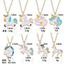 18 Models Cartoon Cute Unicorn Horse Pendant Necklace