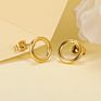 18K Gold Circle Stud Earrings Small round Hoop Post Stud for Women Minimalist Post Earring