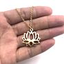 18K Gold Lotus Water Lily Charm Pendant Choker Necklace for Yoga Mom Gifts