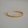 18K Gold Plated Brass Thin Hammered Open Cuff Bangle Bracelet Latest Personalized Hammer Texture Wristband Bracelet