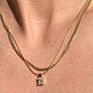 18K Gold Plated Stainless Steel Chain Layered Multicolor Gemstone Necklace for Women
