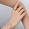 18K Gold Plated Stainless Steel Ribbed Ring Jewelry Women Chunky Statement Ring Non Tarnish