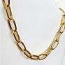 18K Simple Gold Plated Punk Hip Hop Necklace Cuban Thick Necklace Hand Chain Necklace