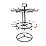 2-Tier Metal Rotating Jewelry Stand Holder Black Counter Top Earring Jewelry Necklace Display Rack