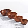 20Cm Salad Bowl Hand Made Solid Wood Kitchen Utensils Tableware Teak Wood Salad Wooden Bowl