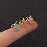 20G Cz Tiny Cartilage Earrings Dainty Hand Eyes Owl Skull Skeleton Piercing Steel Bar Earring Tragus Piercing Cz Stud Helix Ear