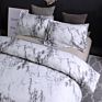 24 Hours Luxury King Size Polyester Gray Marble Bedding Duvet Cover Sets