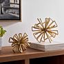 2 Piece Metal Starburst Design Gold Tabletop Sculpture Set for Home Hotel Table Decoration