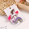 2 Pieces Metal Alligator Sequin Glitter Bling Kid Unicorn Hair Clip Set