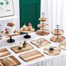 2 Tier Tray Wooden Acacia Wood Wedding Birthday Dessert Table Decoration Wooden Cake Tray Dessert Tray