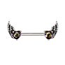 316L Surgical Steel Gothic Wing Nipple Rings Piercing Barbell Boby Piercing Jewelry