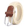 3517 Colorful Elastic Stretch Braided Leisure Belts with Metal Buckle Material for Mens