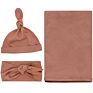 3 Packs Swaddle Infant Baby 100% Cotton Jersey Swaddle Wrap Sets with Hat & Headband Accept