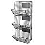 3 Tier Hanging Wire Basket Wall Mounted Storage Bins with Adjustable Chalkboards and S-Hooks - Fruit and Pantry Organization