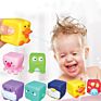 3D Touch Cube Emboss Hand Ball Baby Bricks Teether Squeeze Food Grade Silicone Bath Toys