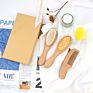 3Pcs Natural Beech Wood Mini Goat Bristle Hair Brushes and Comb with Gift Box Baby Hair Brush Comb Set