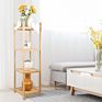 4-Tier Bamboo Shelf Unit Bathroom Towel Shelf Rack