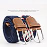 42 Colors Men Women Casual Knitted Pin Buckle Belt Woven Canvas Elastic Expandable Braided Stretch Belts Plain Webbing Strap