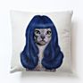 45*45Cm Linen Pillowcase Home/Hotel Office Cushion Covers Cat Cute and Fresh Lumbar Pillow Car Backrest