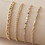 4Pcs Set Multilayer Chunky Leg Chain Anklets Beach Foot Jewelry Layered Anklet Chain