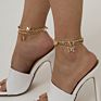 4Pcs/Set Ladies Beach Rhinestone Butterfly Metal Chain Anklet Suitable for Party Wedding Jewelry Gifts