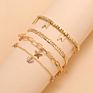 4Pcs/Set Multilayers Handmade Beads Lightning Charm Ankle Bracelet Sandal Pig Snout Chain Butterfly Star Anklet Set