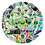 50Pcs Green Alien Pvc Stickers Diy Laptop Hydro Flask Guitar Motorcycle Decoration Decals Vinyl Stickers