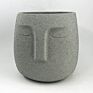 5Inch Cement Face Pot Concrete Head Pot for Home Deco Modern Face Planter Cement Head Planter Human Face for Succulent Plant