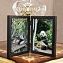 5X7 Special Design Home Decoration Double Sided Foldable Picture Photo Frame Stand for Desktop Mdf Wooden Gift Black Customized