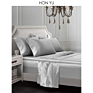 6 Piece Deep Pocket Luxury Rich Silk Silky Super Soft Solid Color Satin Bedding Sheet Pillowcase Sets