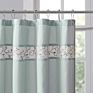 72X72 Farmhouse Home Bathroom Aqua Shower Curtain Machine Washable Faux Silk Embroidered Floral Shower Curtain