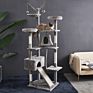 75" All-In-One Large Cat Tree Cat Condo with Hammock, Interactive Toys