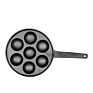 7 Hole Dimple Cast Iron Takoyaki Pan Antique Cast Iron Danish Pastry Pan Muffin Corn Biscuit Bread Mold Mini Pancake Cake Pan
