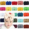 7" Kid Accessories Bows Soft Elastic Waffle Headband - Solid Color Top Knot Headwear for Baby Girl
