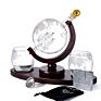 850Ml Whisky Decanter Globe Whiskey Decanter Set with Wooden Tray Glass Bottles