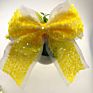 8 Inch Large Yellow Cheer Hair Bow Sequin Ribbon Bows Hairpins with Alligator Clips Hair Accessories