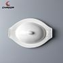8 Inch Oval Plate Food Plate Dish Set Porcelain Tableware Ceramic Dessert Dishes Ceramic Butter Plate with Lid