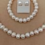925 Silver Earring Good Luster Pearl Set Freshwater Pearl Jewelry Set for Wedding , 8 Mm near round Pearl