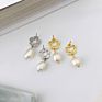 925 Sterling Silver Gold Plated Baroque Pearl Earrings for Women