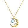 925 Sterling Silver Moon and Star Pendant Necklace Chain Charm Women Moonstone Necklaces Jewelry