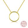 925 Sterling Silver Necklaces 14 K Gold Solid Choker Charm Design Women Minimalist Chain Necklaces Ring round Gold