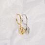 925 Sterling Silver Seashell Drop Earrings 24 Gold Plated Shell Drop Circle Huggie Earrings for Women