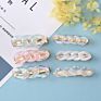 Acrylic Chain Hair Barrettes for Women Ladies Chain Hairgrips Transparent Pink Chain Acrylic Side Hair Clips