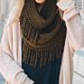 Acrylic Snood Plaid Knitted Loop Scarf Infinity Scarf