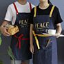Adjustable Hotel Household Restaurant Bistro Kitchen Apron Denim Bbq Apron Blue Jean Fabric Apron